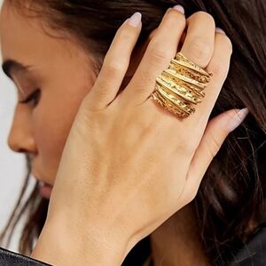 Cult gaia Ring 18K Gold Plated Adjustable Solid Large Gold Sculptural